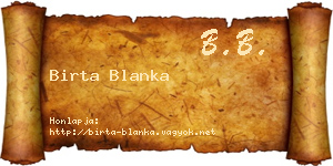 Birta Blanka névjegykártya